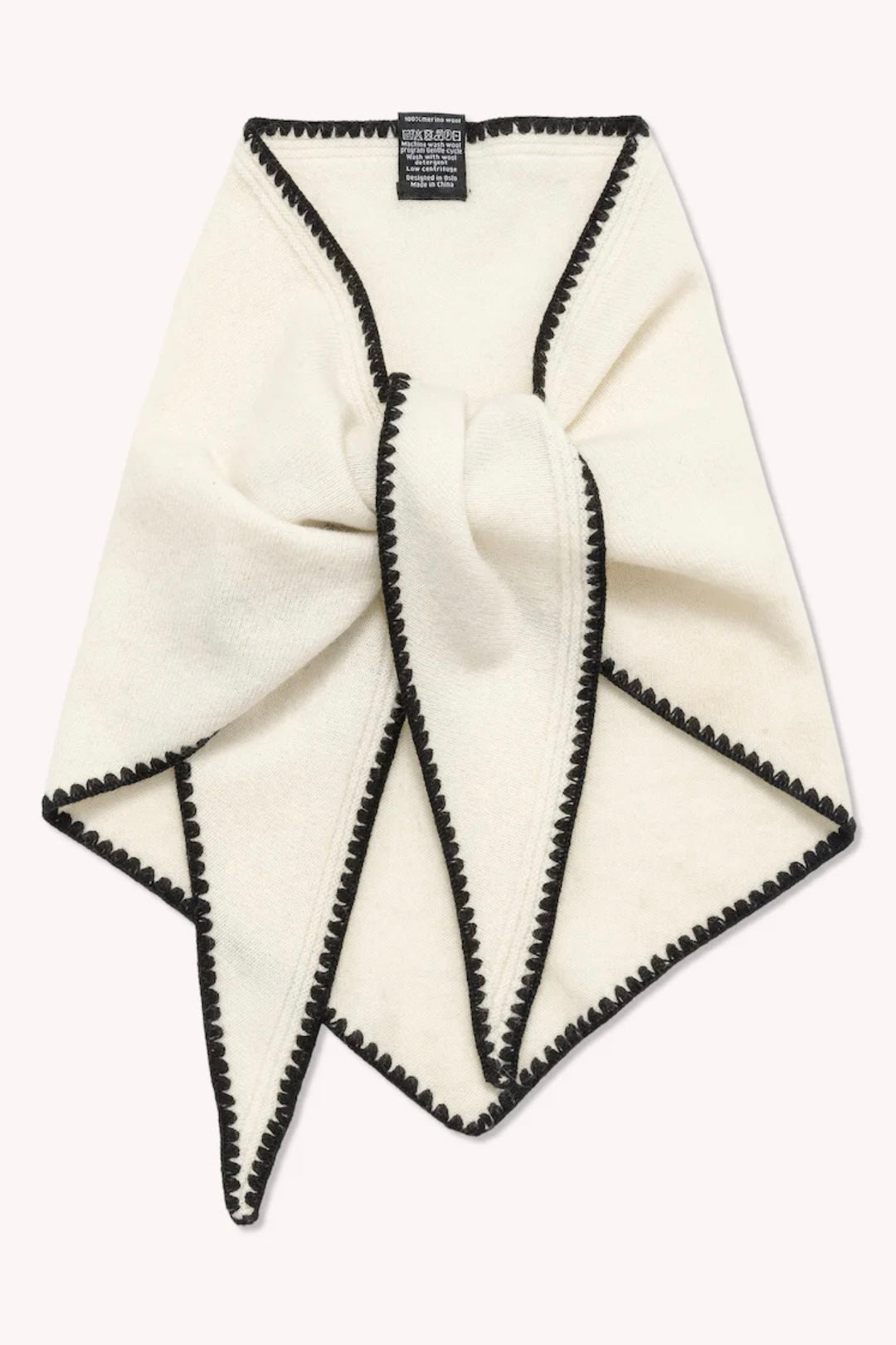 Christian Aks - Mina Stitched Merino Scarf Eggshell