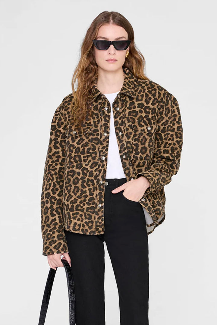 Anine Bing - Paxton Shirt black and brown leopard
