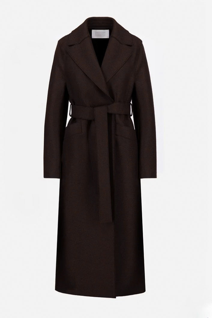 Harris Wharf - Women long maxi coat pressed wool