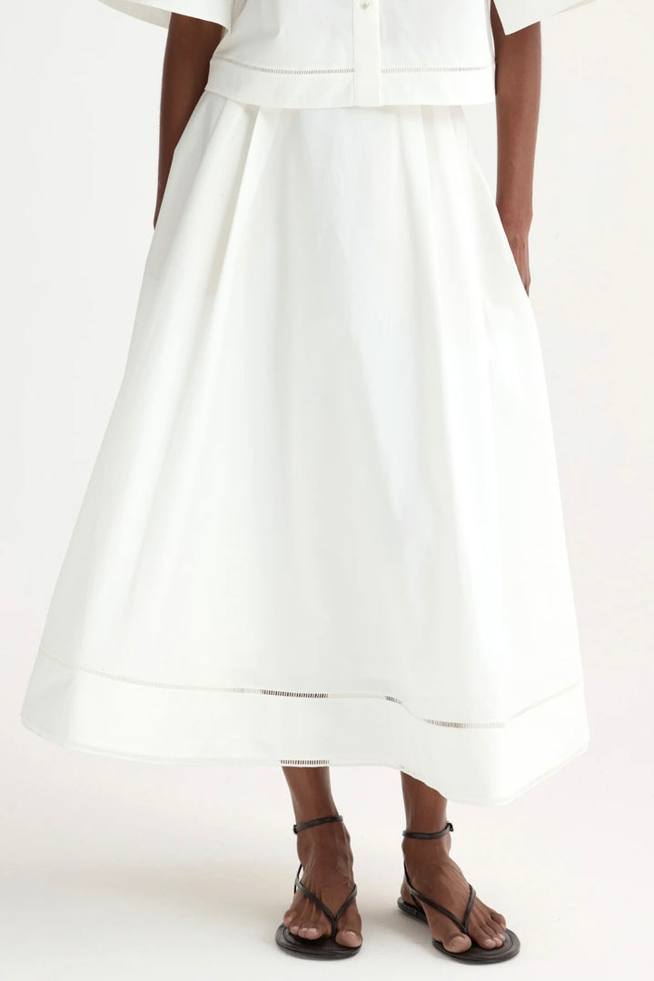 Róhe - Ladder embroidered poplin skirt