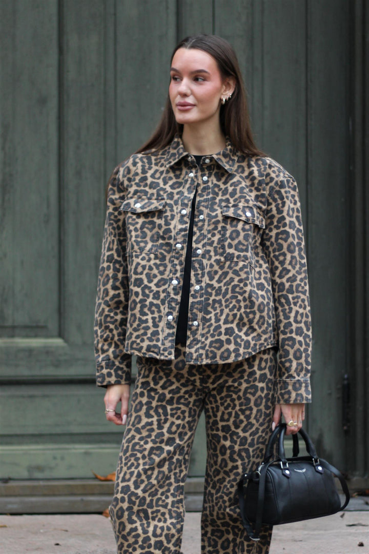 Anine Bing - Paxton Shirt black and brown leopard