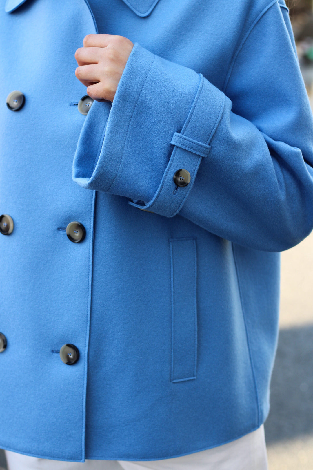 Harris Wharf - Women oversized short trench light pressed	wool