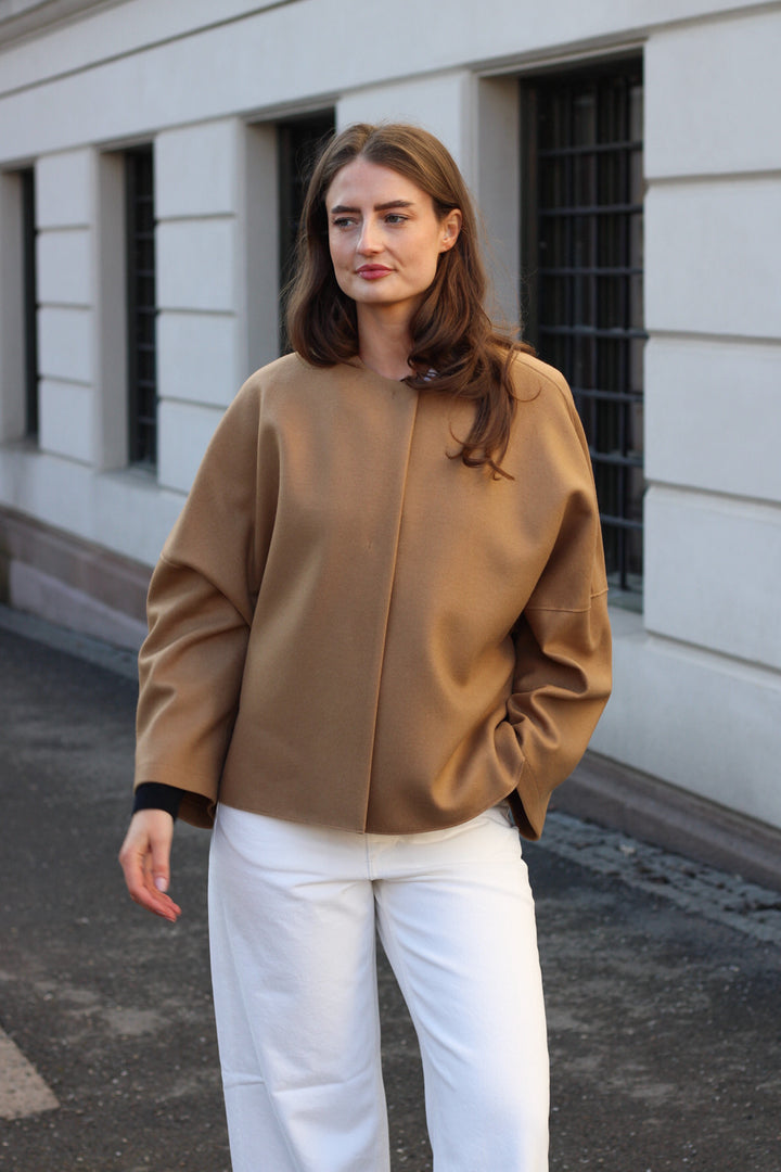 Harris Wharf - Women	collarless cape cashmere blend