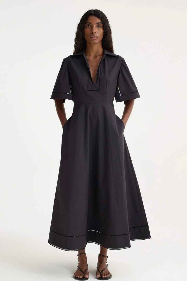 Róhe - Ladder embroidered poplin dress