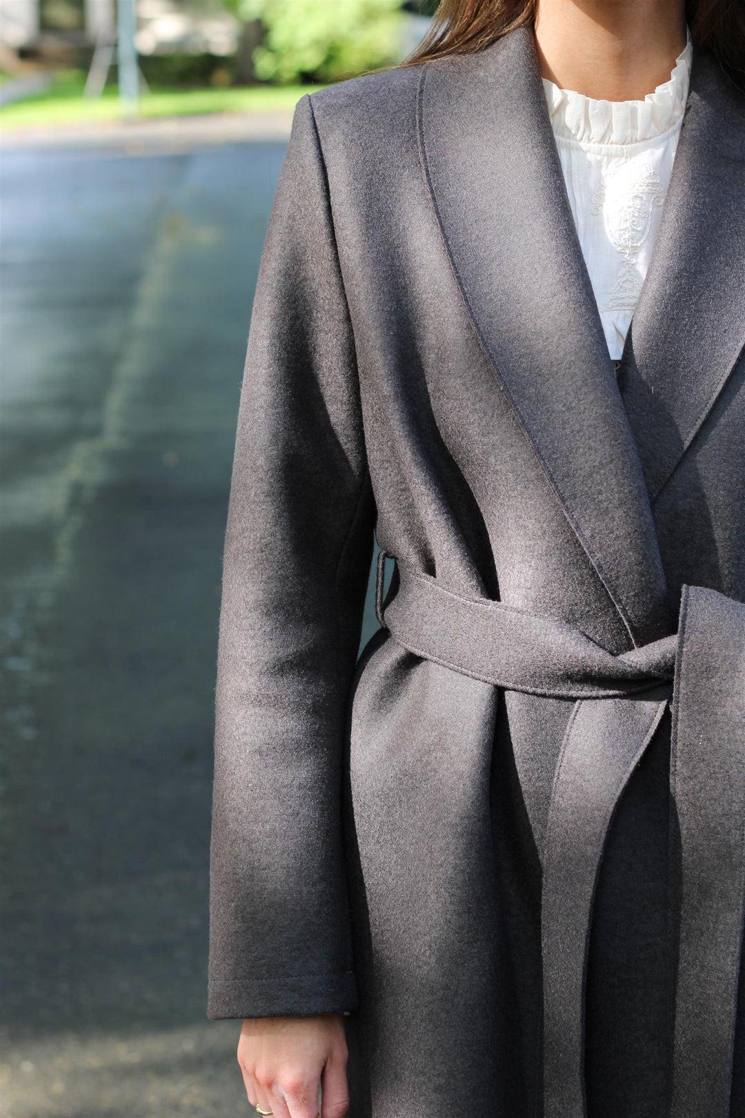 Harris Wharf - Women shawl collar coat pressed wool