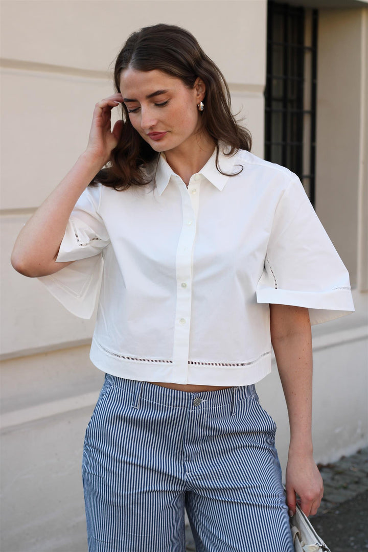 Róhe - Ladder embroidered poplin shirt