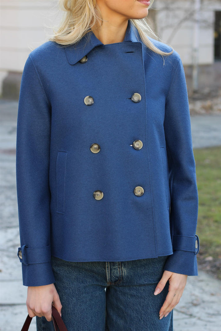 Harris Wharf - Cropped trench light pressed wool