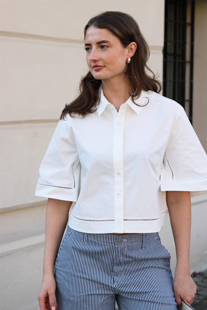 Róhe - Ladder embroidered poplin shirt