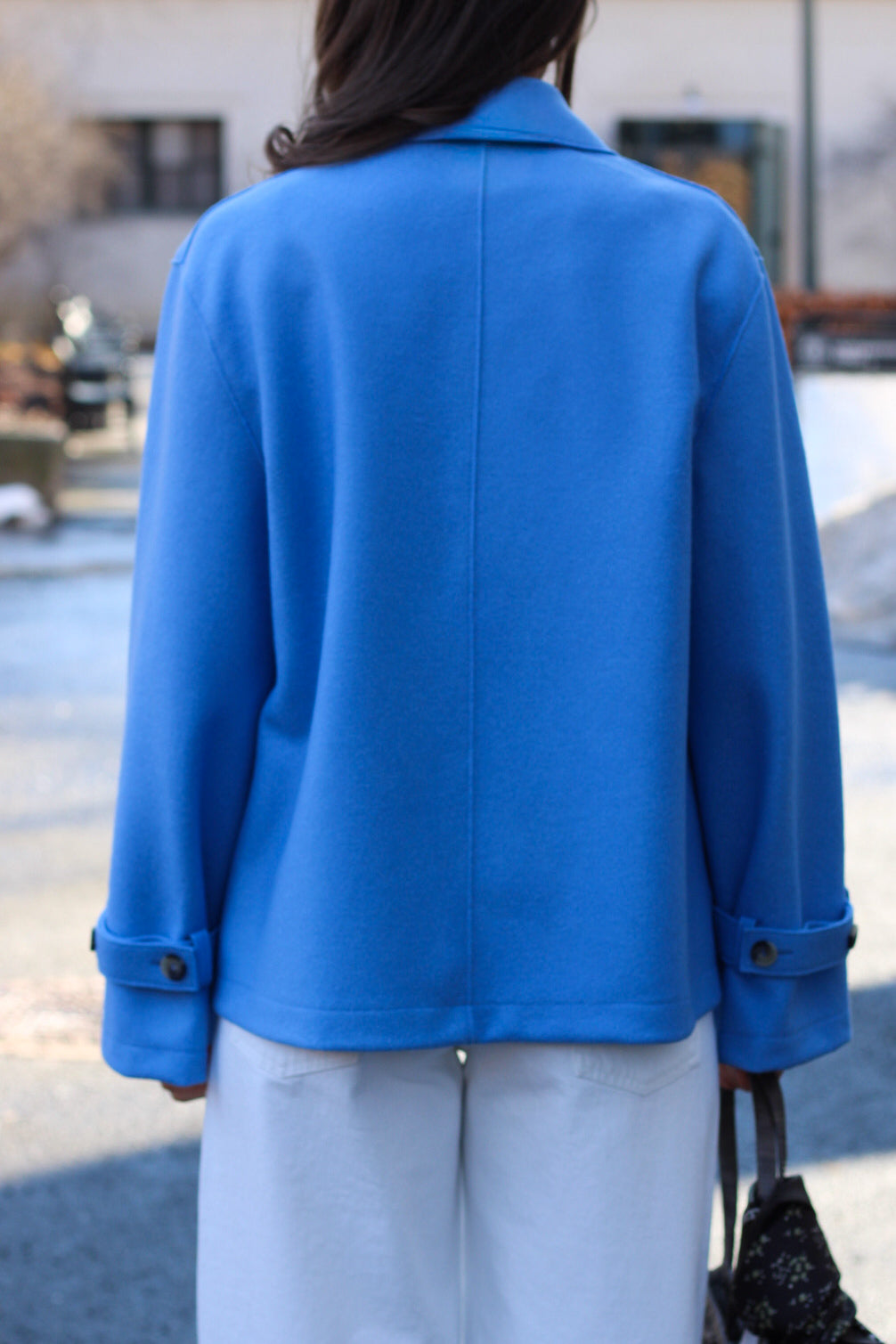 Harris Wharf - Women oversized short trench light pressed	wool