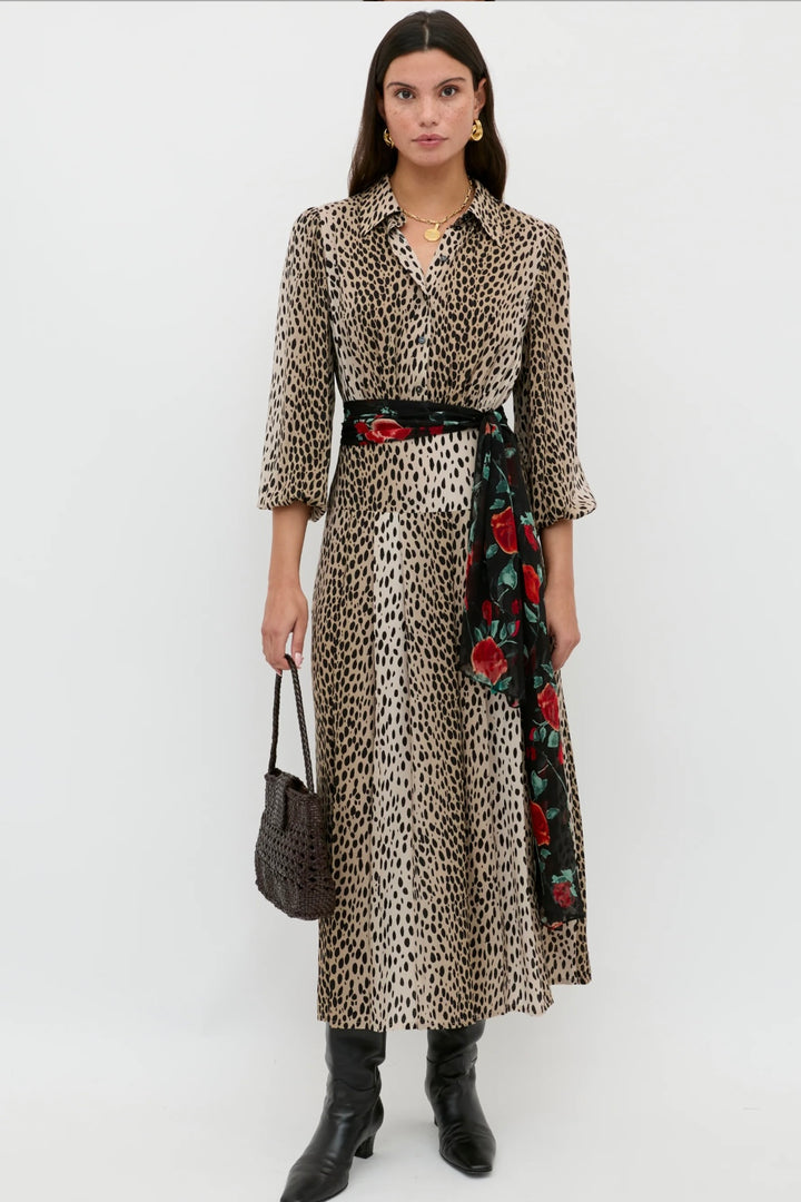 Rixo - Izzy Dress Antelope Spot Black