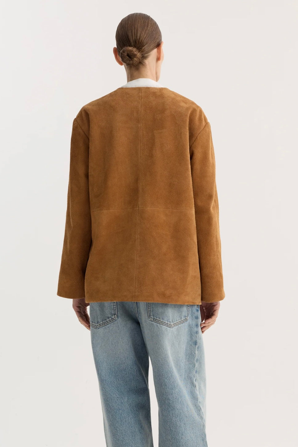 Róhe - Mandarin Textured Suede Jacket