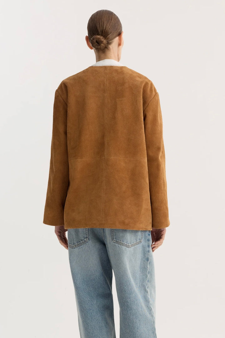 Róhe - Mandarin Textured Suede Jacket