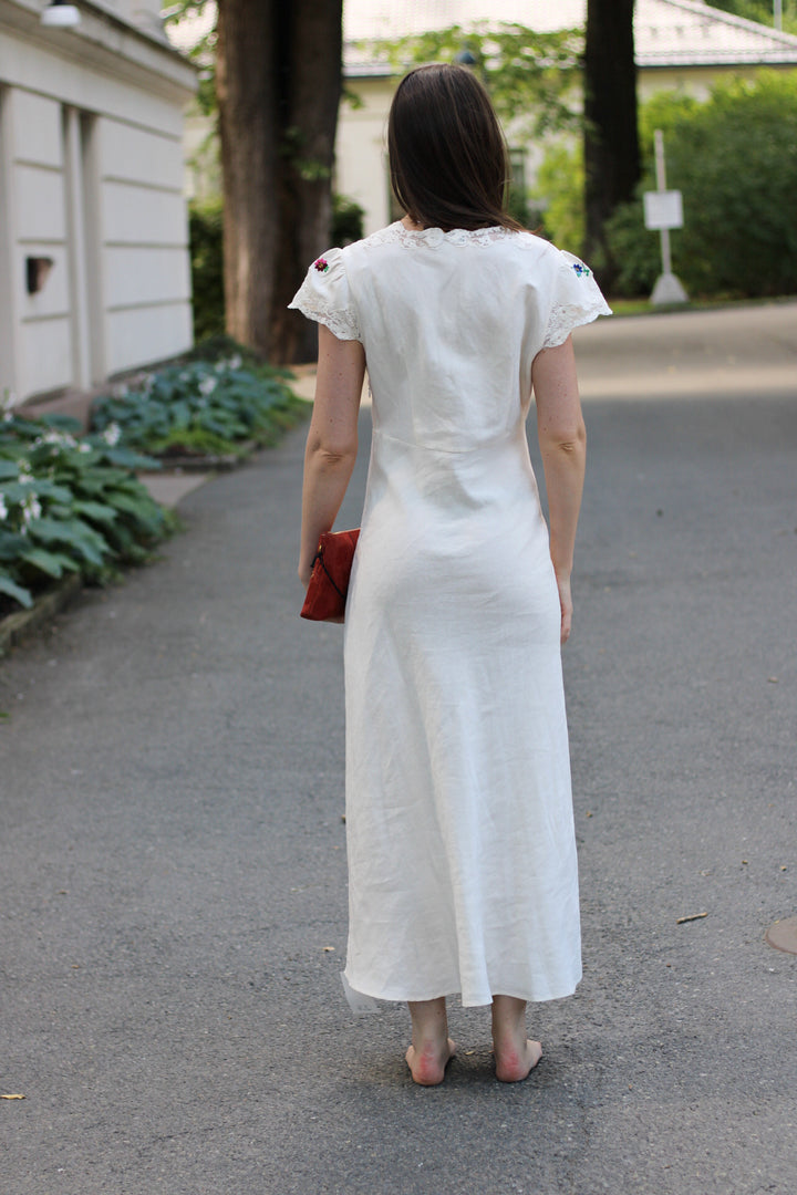 Rixo - Amari Dress Daisy Sun Embroidery Cream