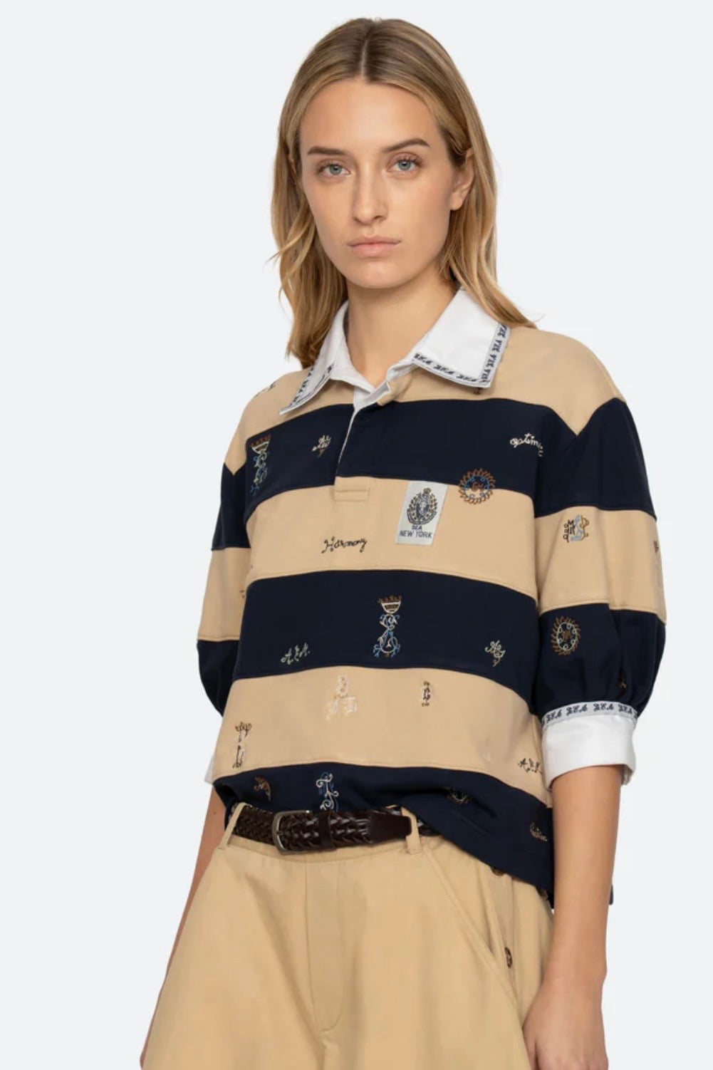 Sea NY - Juliet Emb s/slv Rugby Top