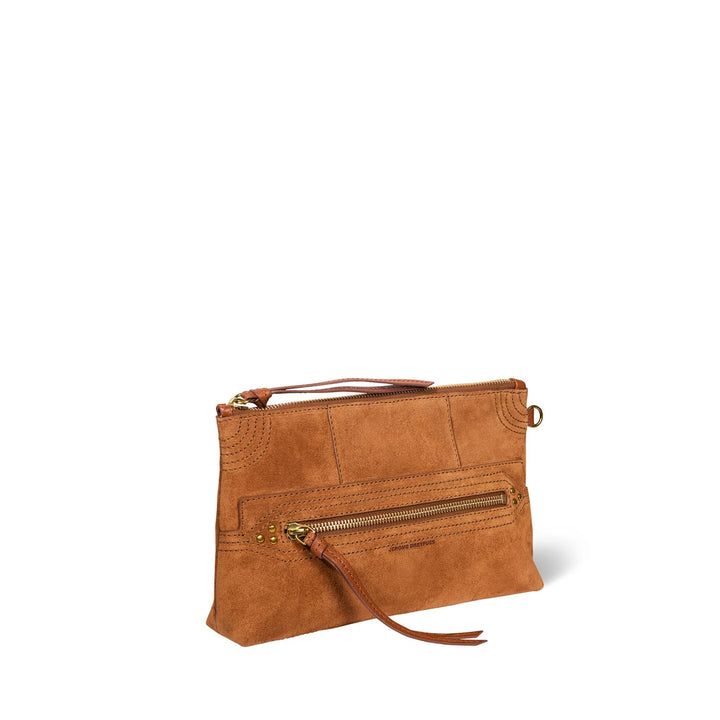 Jerome Dreyfuss - Lucky Clutch L caramel split suede