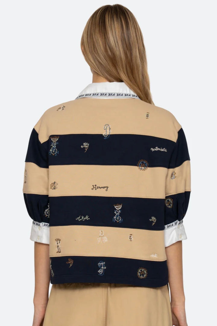 Sea NY - Juliet Emb s/slv Rugby Top