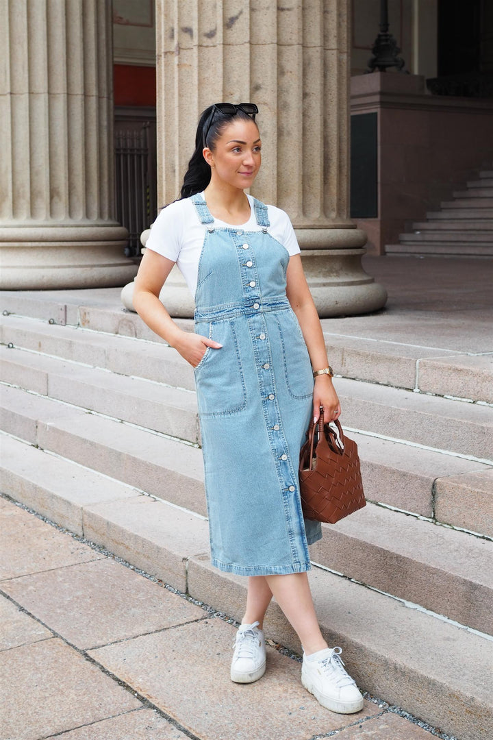 SEA NY - Marion Mended Denim Overall Dress