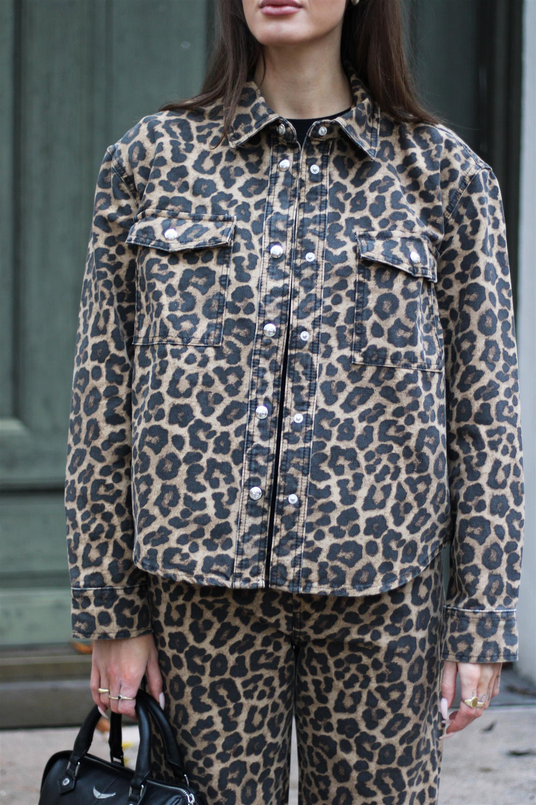 Anine Bing - Paxton Shirt black and brown leopard