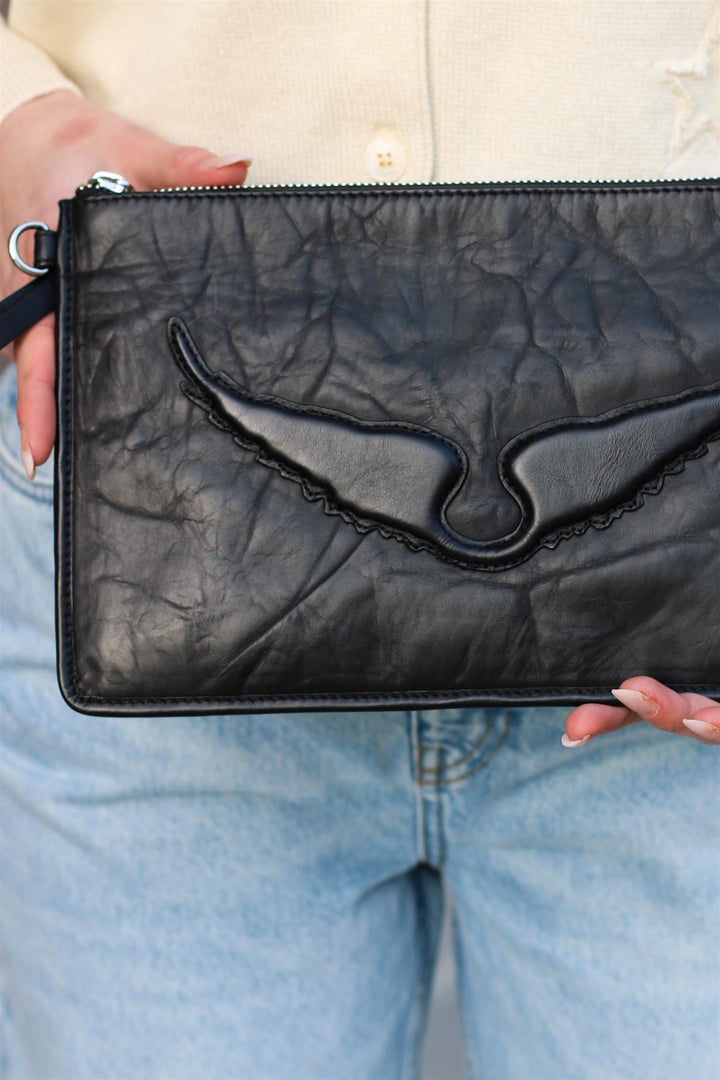 Zadig & Voltaire - angel pouch wings cow burnish