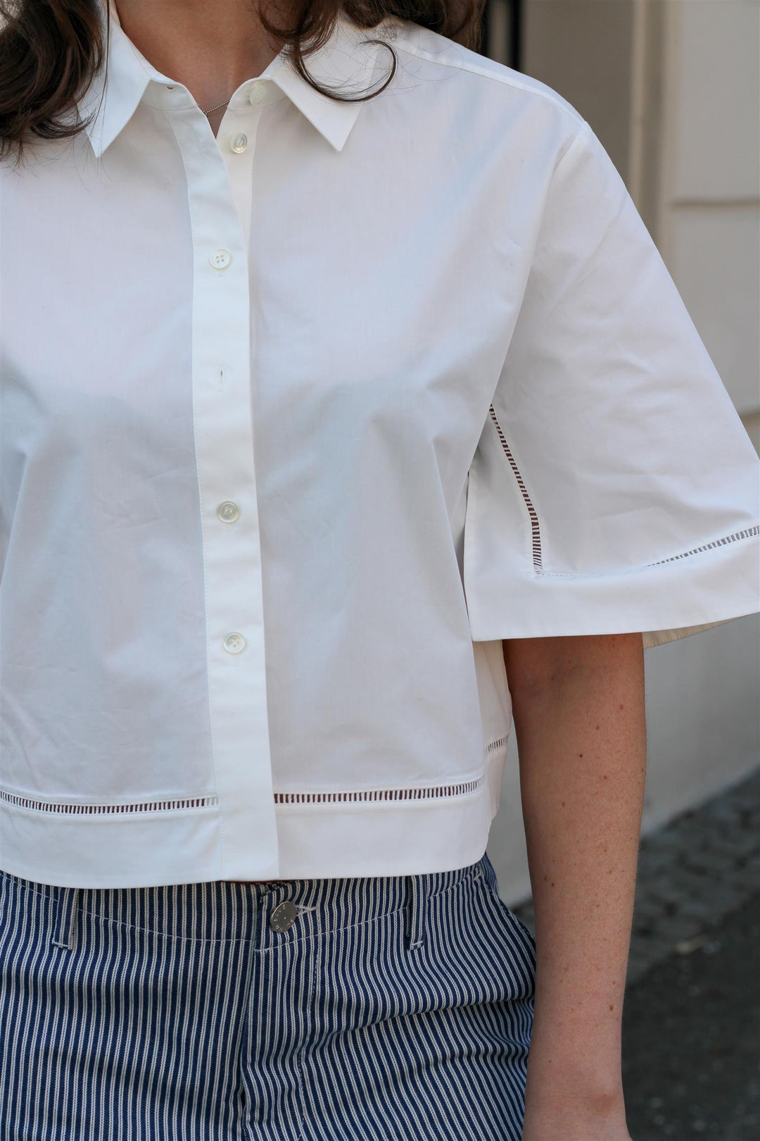 Róhe - Ladder embroidered poplin shirt
