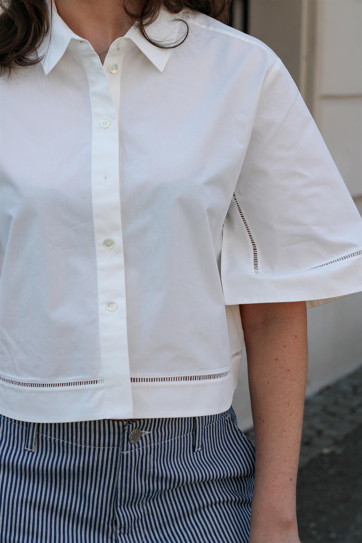 Róhe - Ladder embroidered poplin shirt