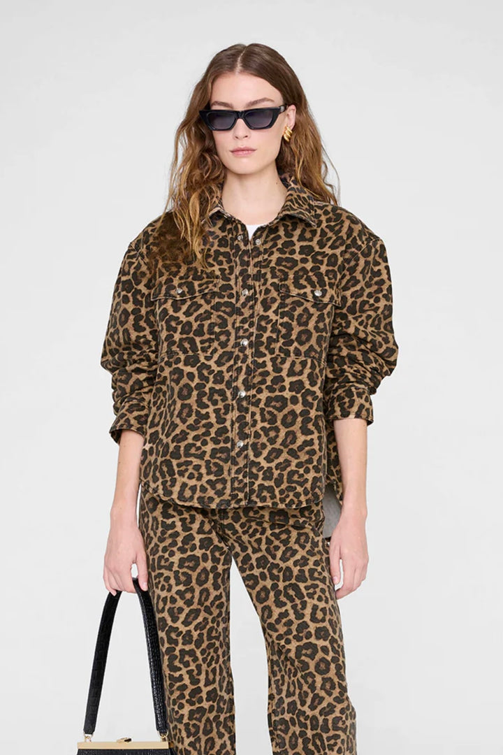 Anine Bing - Paxton Shirt black and brown leopard