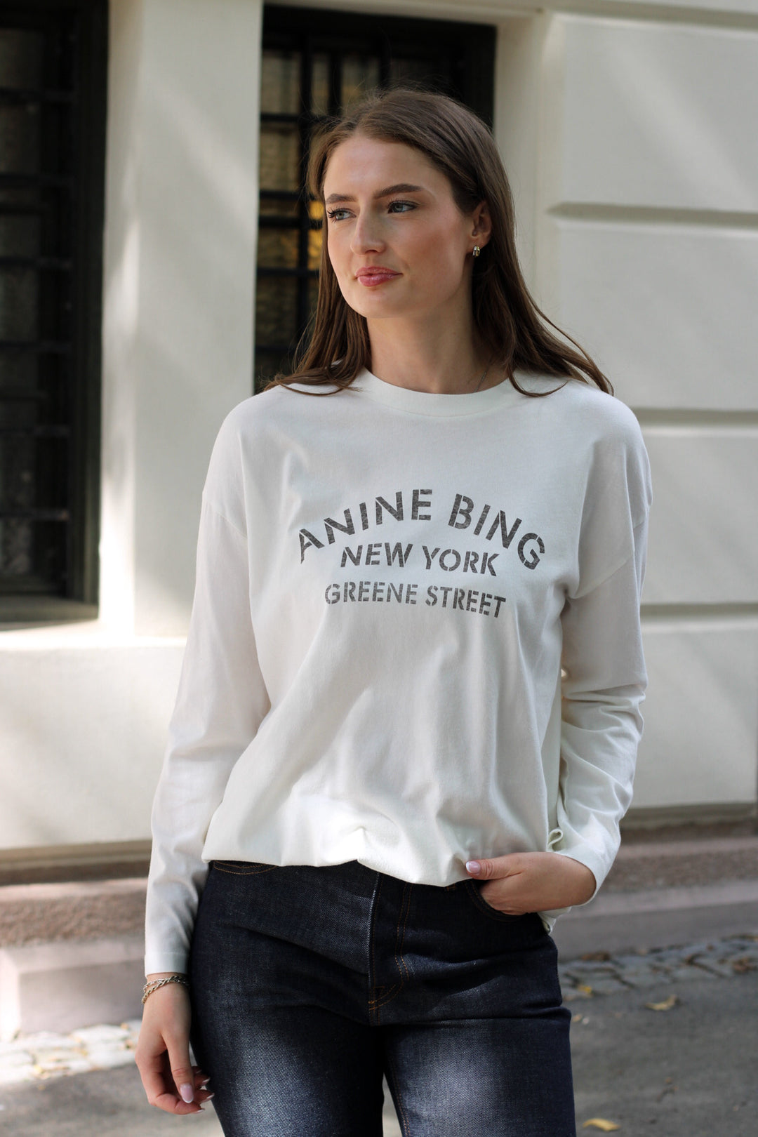 Anine Bing - Ivan long sleeve New York stencil