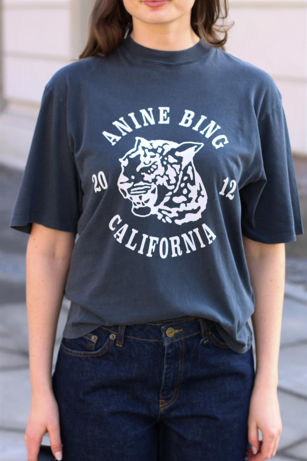 Anine Bing - Avi Tee Collegiate Leopard washed leopard