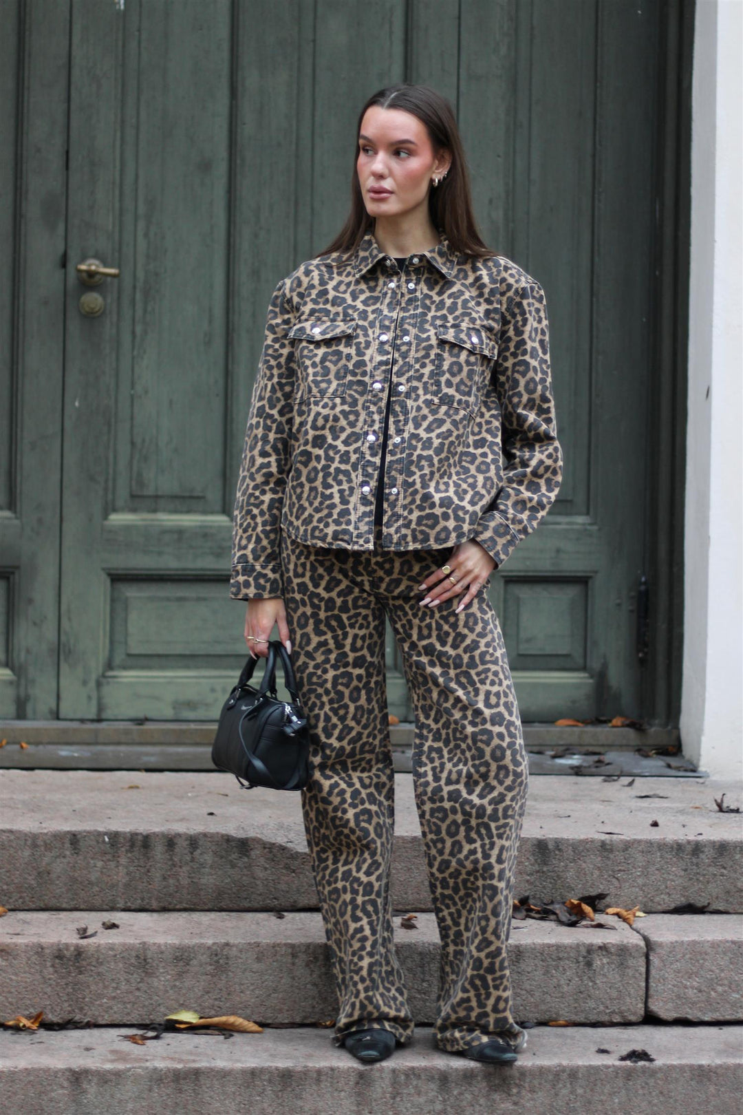 Anine Bing - Paxton Shirt black and brown leopard