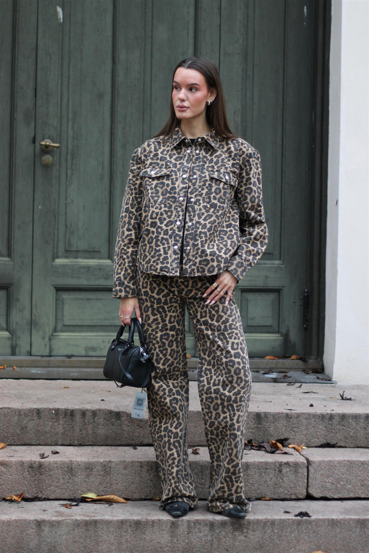 Anine Bing - Paxton Shirt black and brown leopard