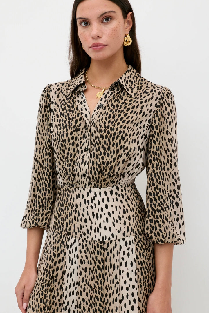 Rixo - Izzy Dress Antelope Spot Black