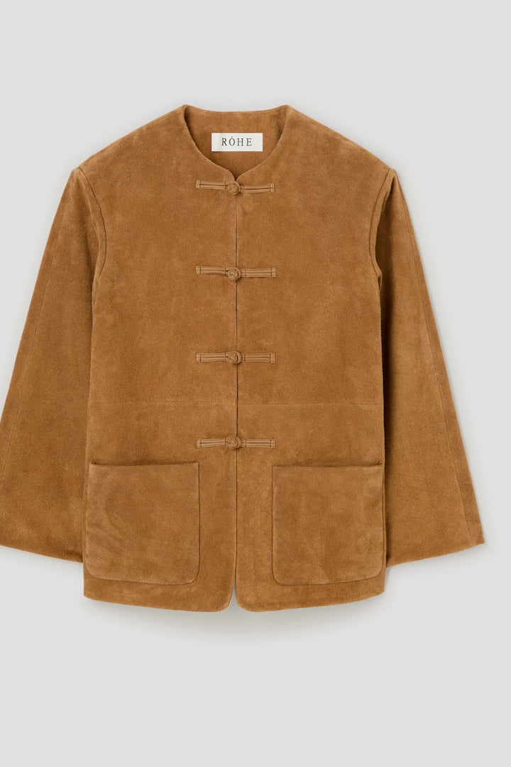 Róhe - Mandarin Textured Suede Jacket