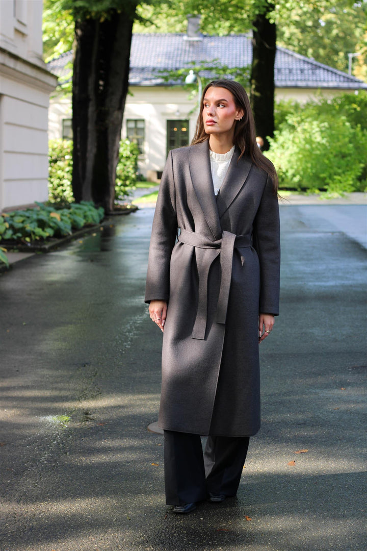 Harris Wharf - Women shawl collar coat pressed wool