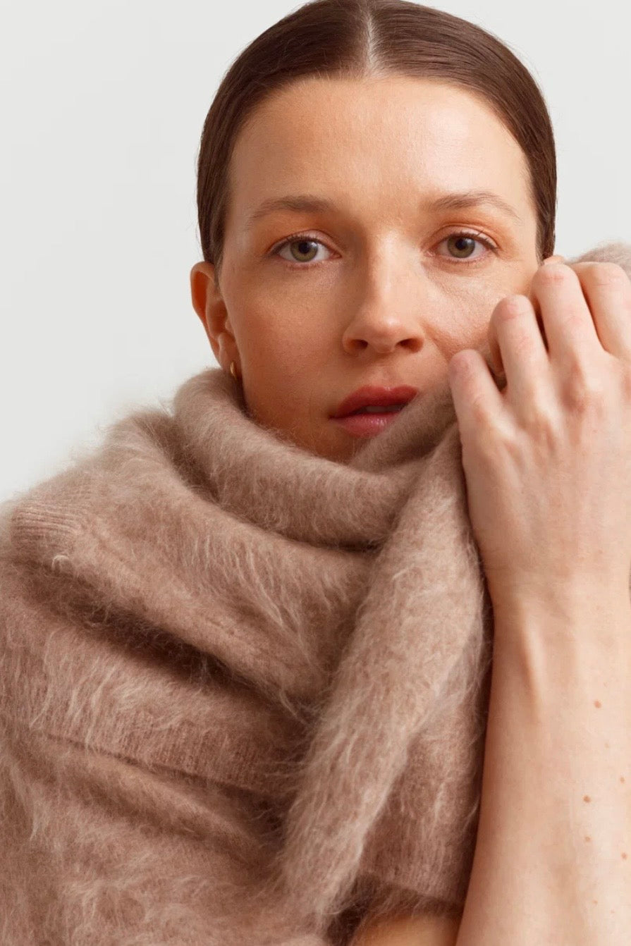 Ermer - Chamonix Scarf Brushed Cashmere Mushroom