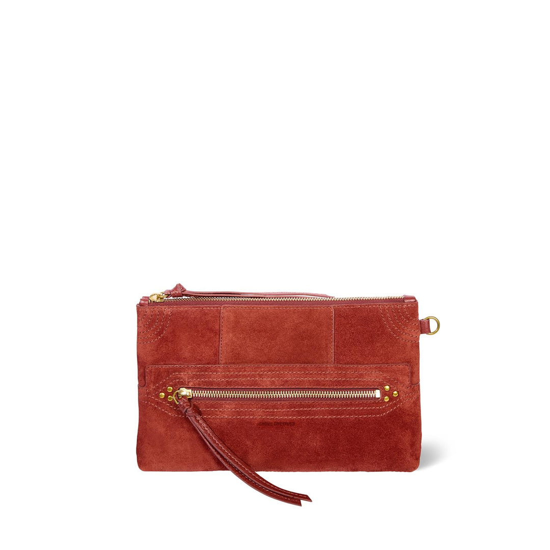 Jerome Dreyfuss - Lucky Clutch L rouille split suede