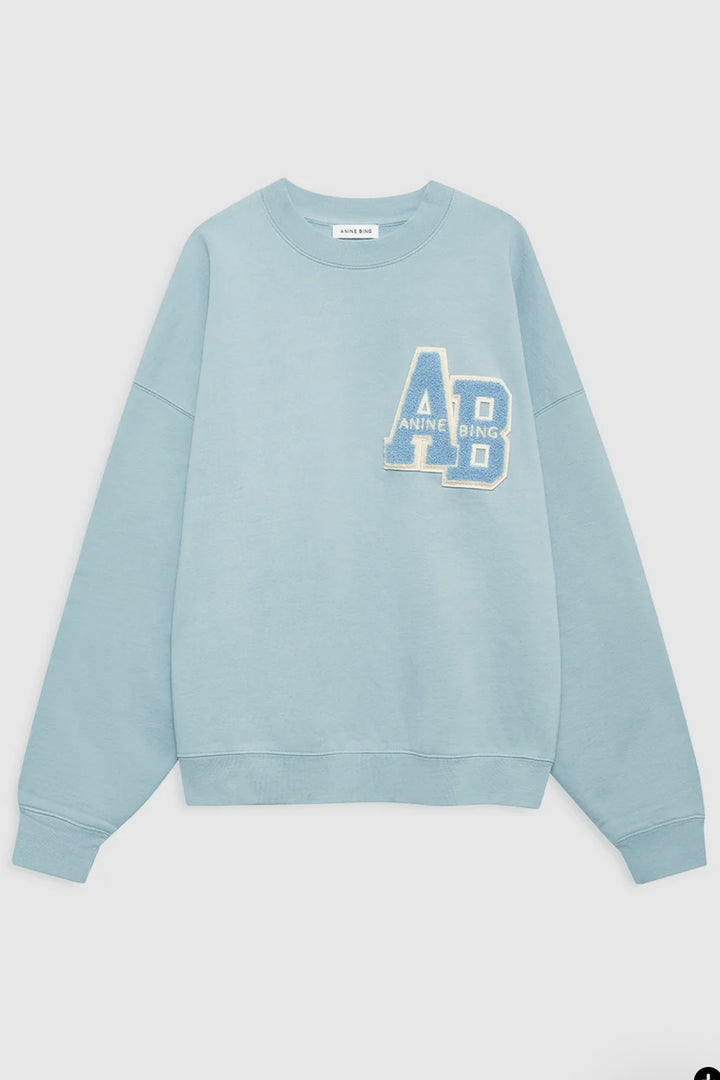 Anine Bing - Miles Oversized Sweatshirt Letterman pastel blue