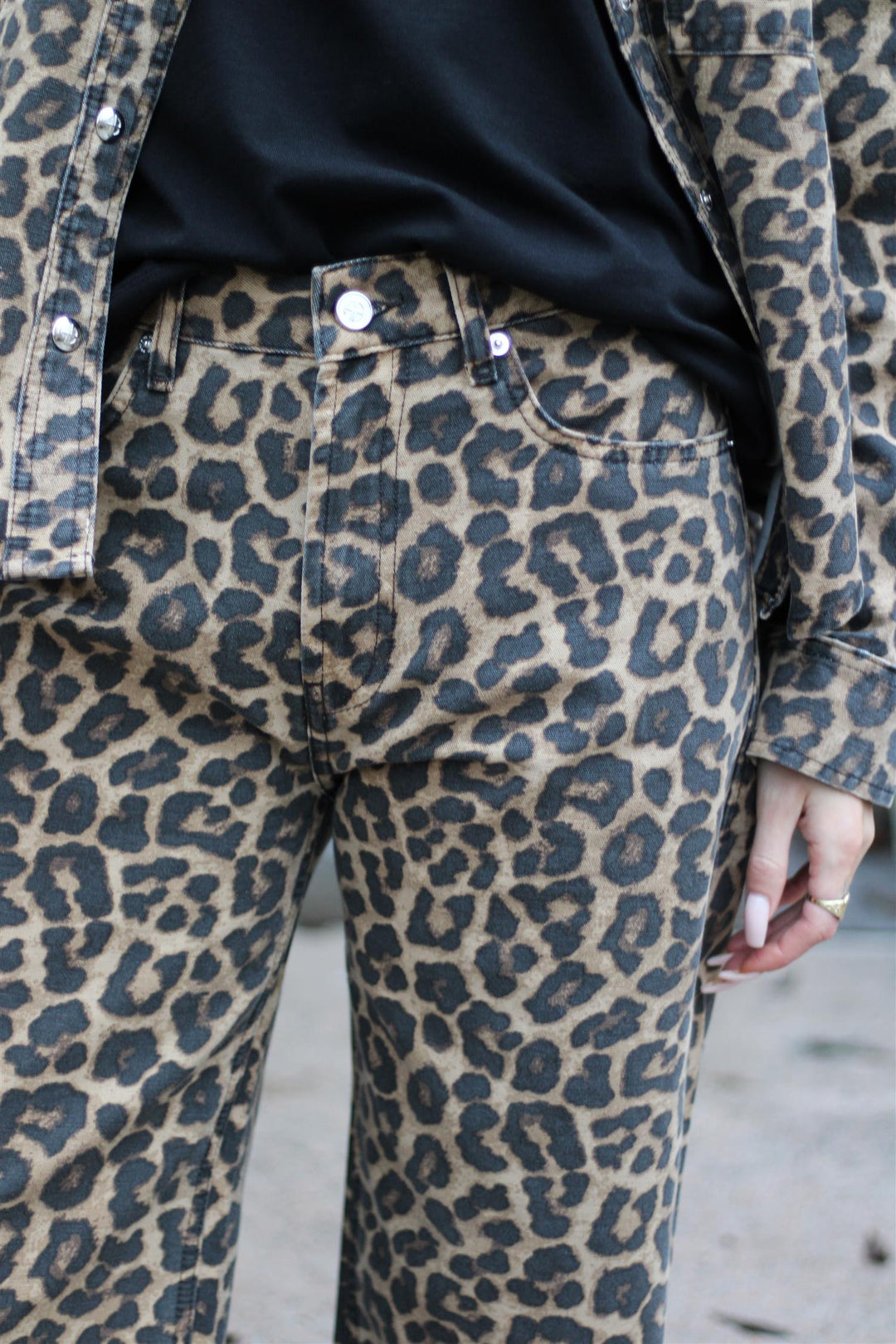 Anine Bing - Hugh Jean black and brown leopard