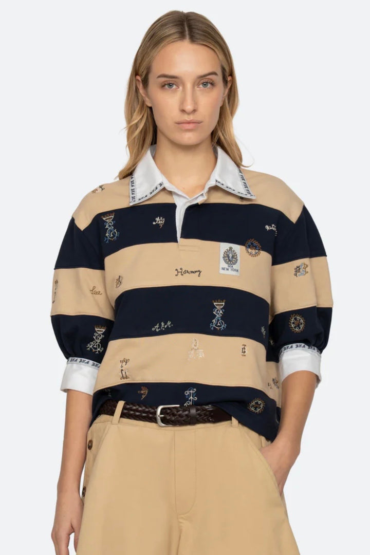 Sea NY - Juliet Emb s/slv Rugby Top