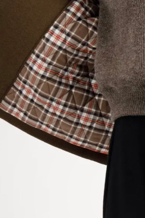 Harris Wharf - Women oversized short trench pressed wool with quilted lining