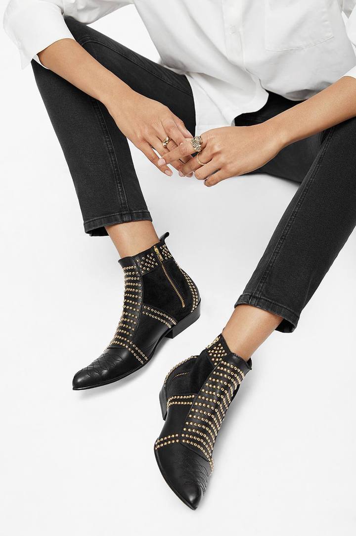 Anine Bing Charlie boots gold studs