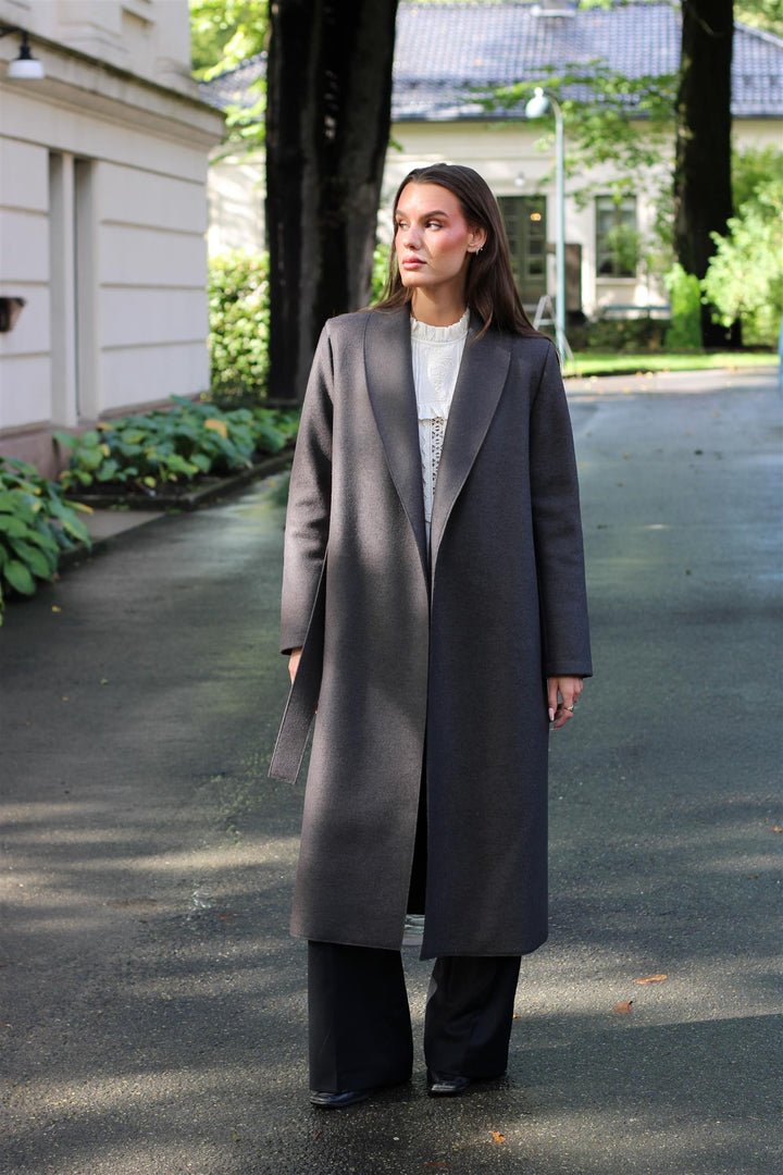 Harris Wharf - Women shawl collar coat pressed wool