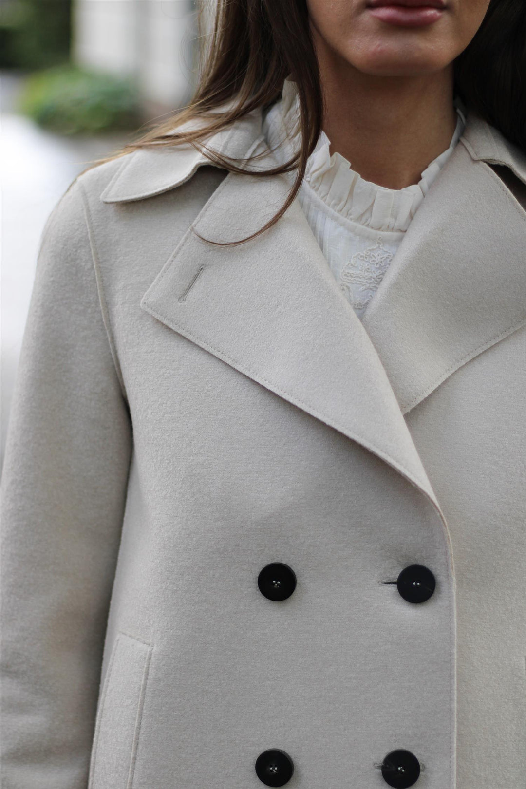 Harris Wharf London - Peacoat pressed wool