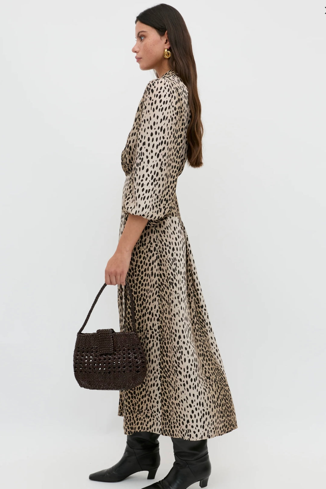 Rixo - Izzy Dress Antelope Spot Black