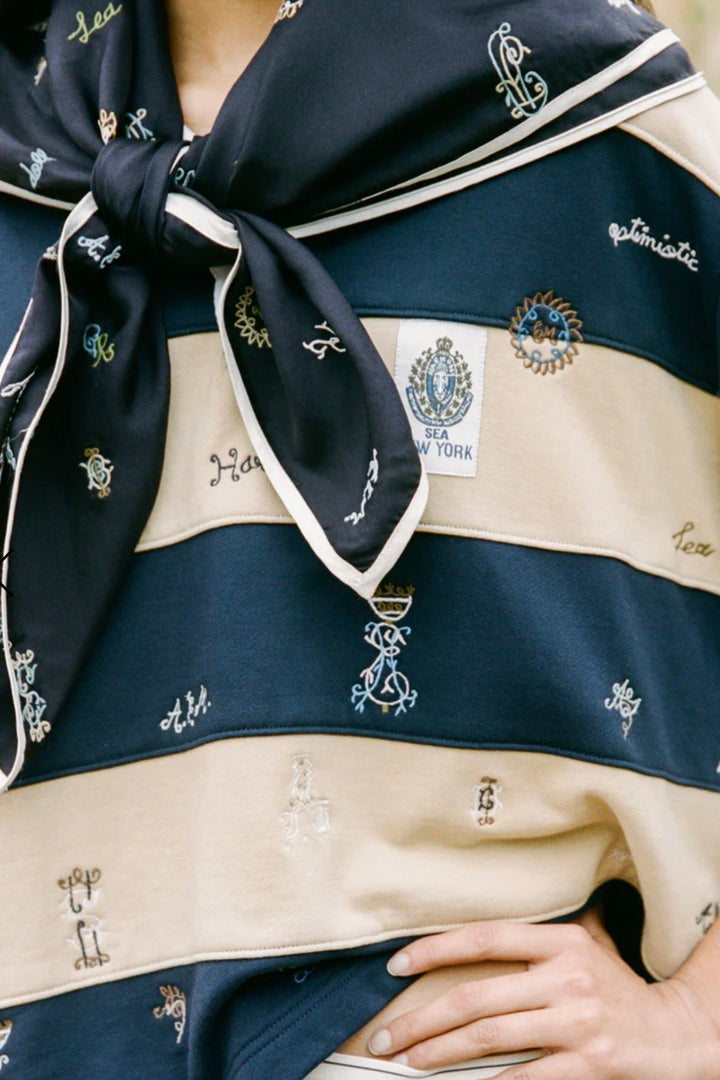 Sea NY - Juliet Emb s/slv Rugby Top