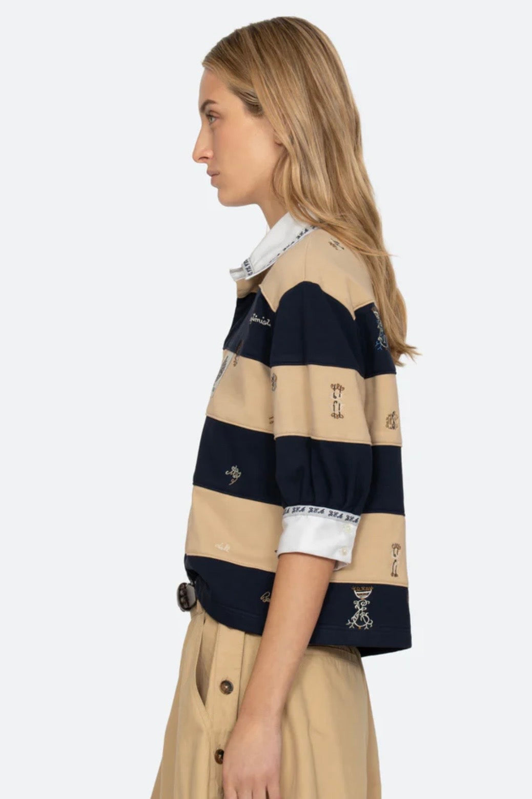 Sea NY - Juliet Emb s/slv Rugby Top