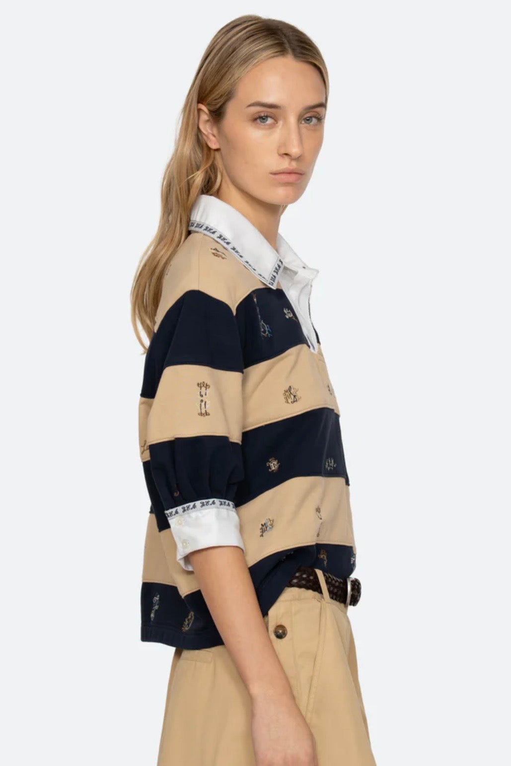 Sea NY - Juliet Emb s/slv Rugby Top