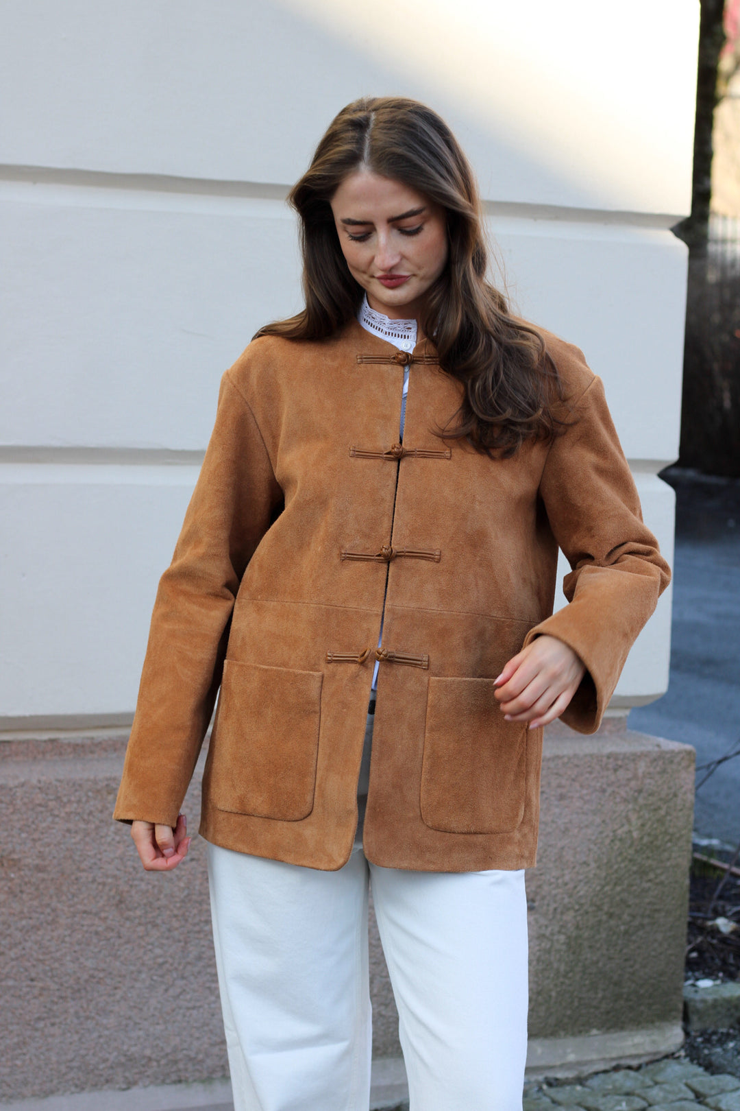 Róhe - Mandarin Textured Suede Jacket