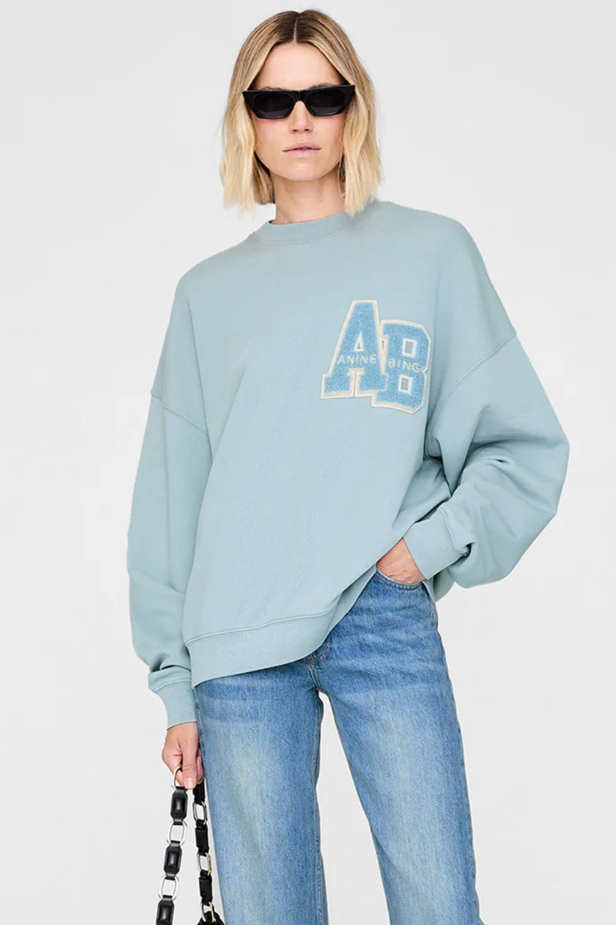 Anine Bing - Miles Oversized Sweatshirt Letterman pastel blue