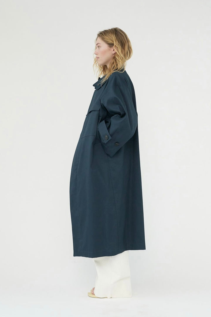 Af Agger - Water Resistant Trench Coat - Navy
