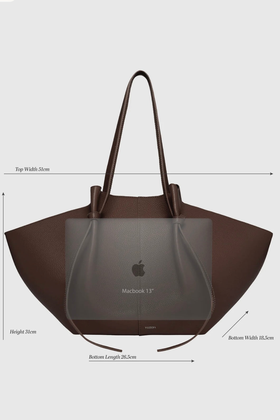 Yuzefi - Large Mochi Angora Pebble Grained Leather